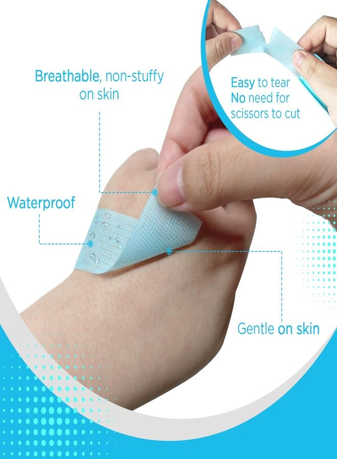 OK TAPE Silicone Medical Tape (2 Rolls) for Sensitive Skin,Waterproof Surgical Tape for Secures Dressings and Gauze,Pain-Free Removal Micropore Tape, First Aid Bandage Tape,1" x 5yd,Blue - Image 3